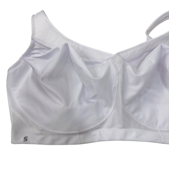 Glamorise Sport Womens White Wire-Free Sports Bra Size 46H High Support - Picture 12 of 16